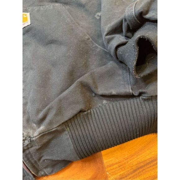 Size XXL - Carhartt J140 BLK Black USA Made Full Zip Hooded Jacket Embroidered - Picture 3 of 11